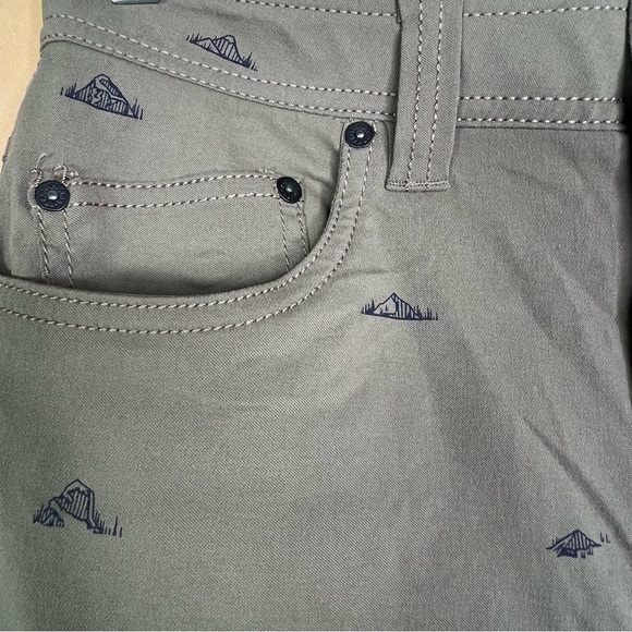 Prana Men’s Brion Olive Green Nylon Shorts With Mountain Print Size 28 X… - Picture 3 of 12